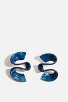 Skinny Dip Blue Squiggle Earrings By Skinnydip