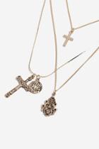 Topshop *cross Charm Multi-row Necklace