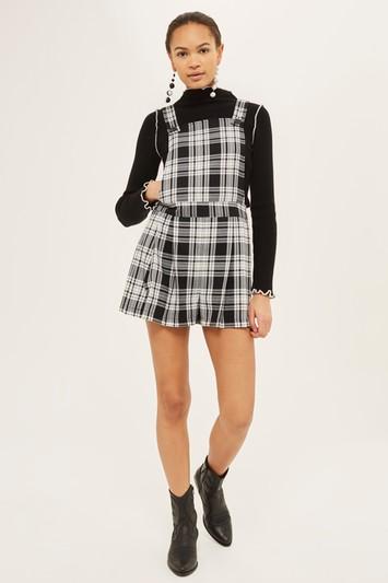 Topshop Tartan Pinafore Playsuit