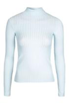 Topshop Long Sleeve Wide Rib Roll Neck Top