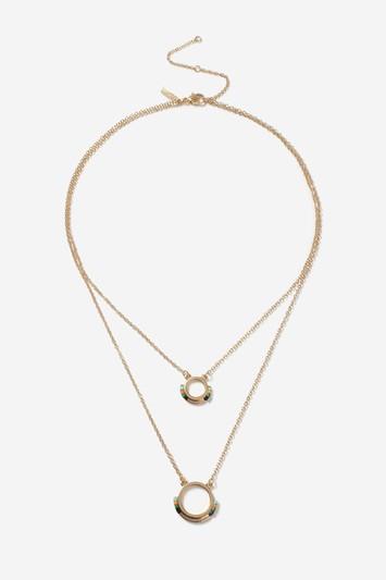 Topshop Multi Row Ethnic Beaded Circle Necklace