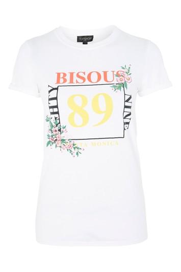Topshop Tall 'bisous' Slogan T-shirt