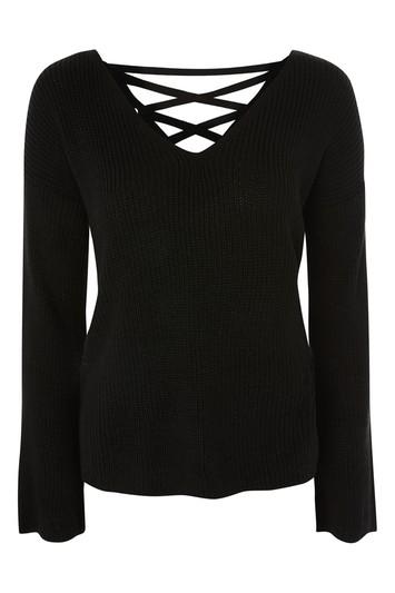 Topshop Lattice Back Knitted Jumper