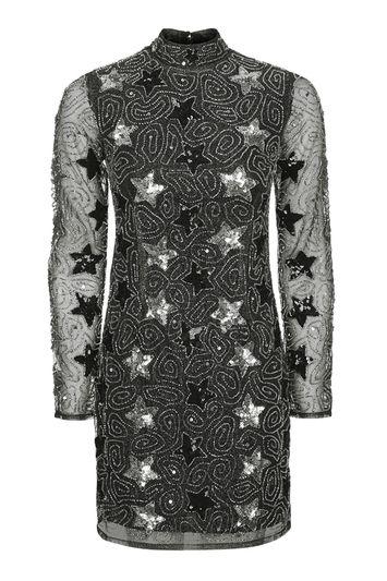 Topshop Petite Star High Neck Dress