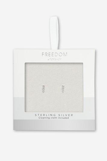 Topshop Sterling Silver Triangle Tier Earrings
