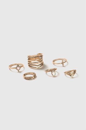 Topshop Ethnic Ring Pack