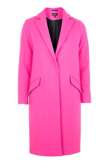 Topshop Petite Fluro Crombie Coat