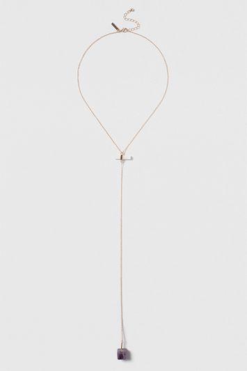 Topshop Semi Precious Cube Lariat Necklace