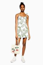 Topshop Palm Crinkle Mini Dress