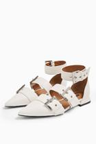 Topshop Alana White Buckle Point Shoes
