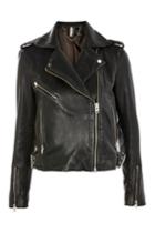 Topshop Black Leather Biker Jacket