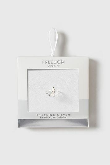 Topshop Sterling Silver Triangle Stone Ring
