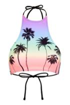 Topshop Scenic Palm Print Bikini Top