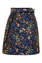 Topshop Floral Satin Jacquard Mini Skirt