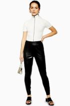 Topshop Petite Faux Leather Skinny Trousers