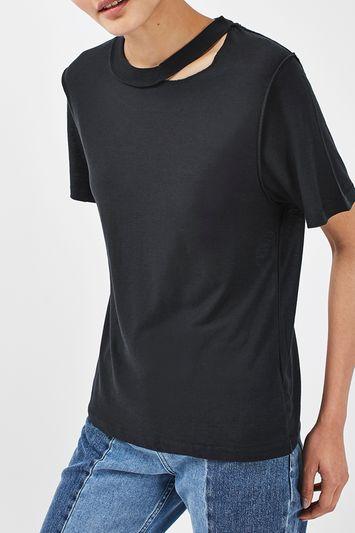 Topshop Reverse Seam T-shirt By Boutique