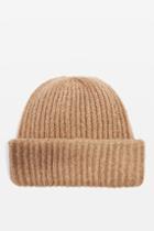 Topshop Ribbed Turn Up Beanie Hat