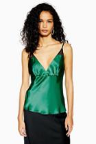 Topshop Green Lace Strap Back Cami