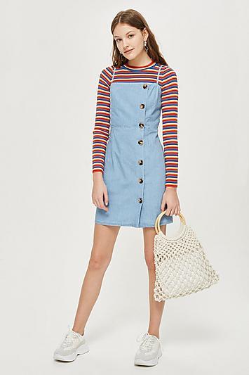 Topshop Tall Horn Button Mini Dress