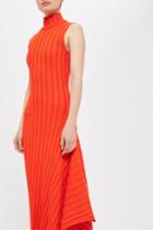 Topshop Asymmetric Ribbed Dress By Boutique
