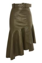 Topshop Belted Asymmetric Peplum Hem Skirt