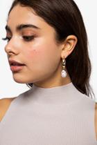 Topshop Stone Set Pearl Drop Earrings