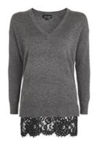 Topshop Lace Hybrid Knitted Jumper