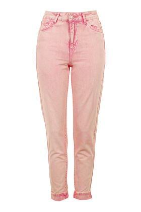 Topshop Moto Pink Acid Mom Jeans