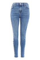 Topshop Petite 28 Lace-up Jamie Jeans