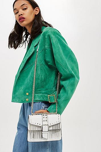 Topshop Fringe Studded Cross Body Bag