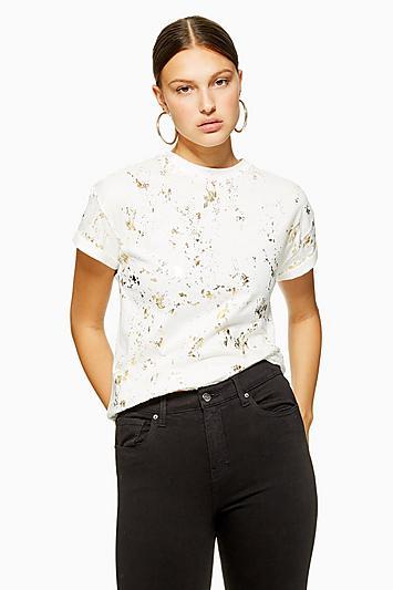 Topshop Foil Splat Roll T-shirt