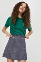 Topshop Tall Spotted Ruffle Mini Skirt
