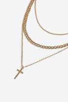 Topshop *chain And Cross Multi-row Necklace