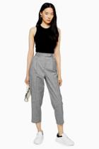 Topshop Grey Pleat Tapered Trousers