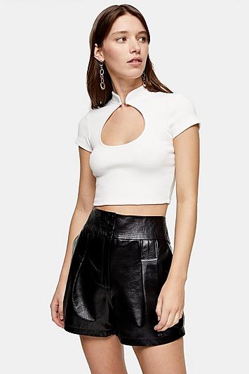 Topshop White Crop T-shirt