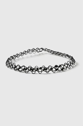Topshop Black Bead Tattoo Choker