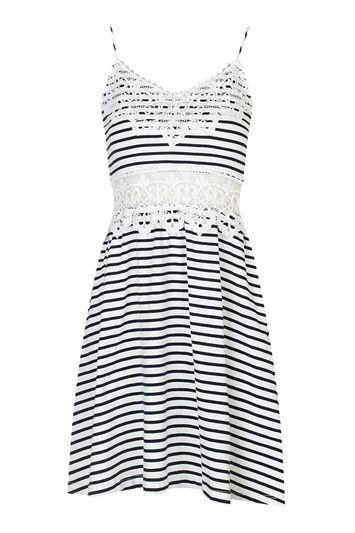 Topshop Petite Striped Lace Dress