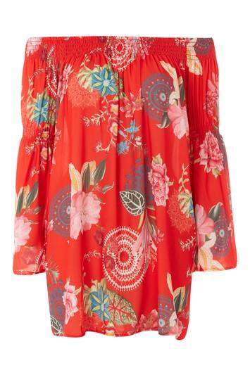 Topshop *bardot Smock Dress By Love