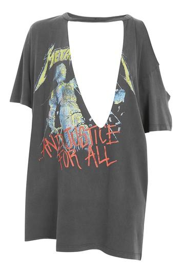 Topshop Metallica Extreme Choker Tee By And Finally