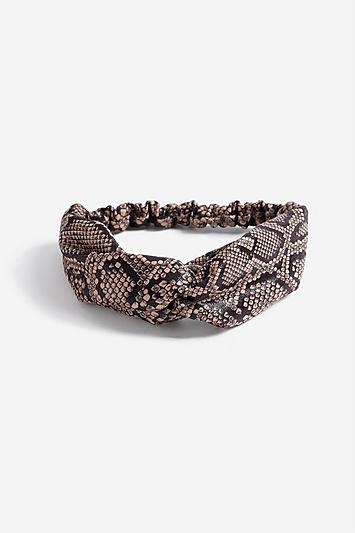 Topshop *coated Snake Print Hair Bandeau