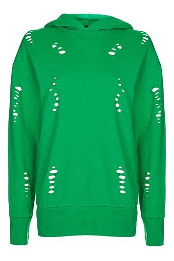 Topshop Nibbled Hoodie