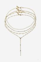 Topshop Pearl And Chain Choker Necklace