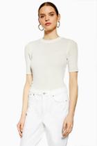 Topshop Sheer Ribbed T-shirt