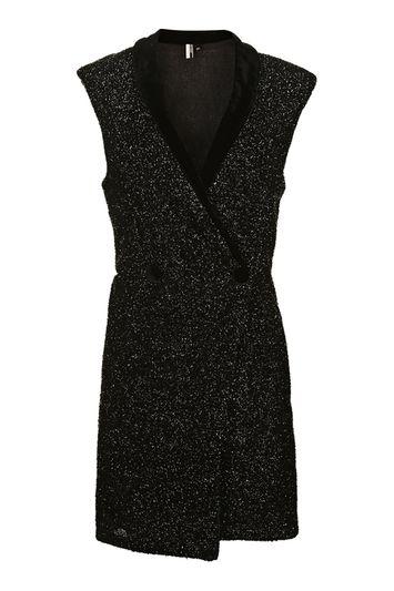 Topshop Tinsel Tuxedo Dress
