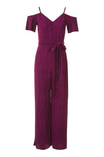 Topshop Petite Velvet Crinkled Jumpsuit