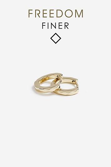 Topshop Freedom Finer Textured Clip Hoop Earrings