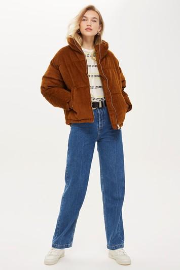 Topshop Chunky Corduroy Puffer Jacket