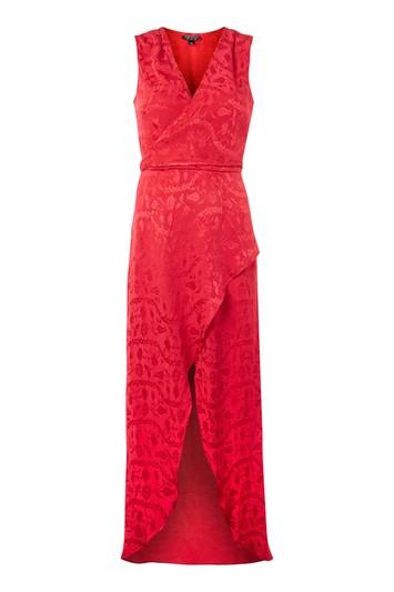 Topshop Jacquard Sleeveless Wrap Dress