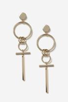 Topshop Ring And Bar Link Gold Earrings