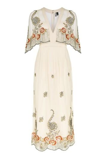 Topshop Embellished Cape Dress